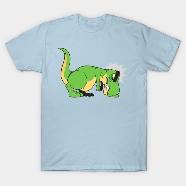 T- Rex Push Ups T-Shirt by timegraf